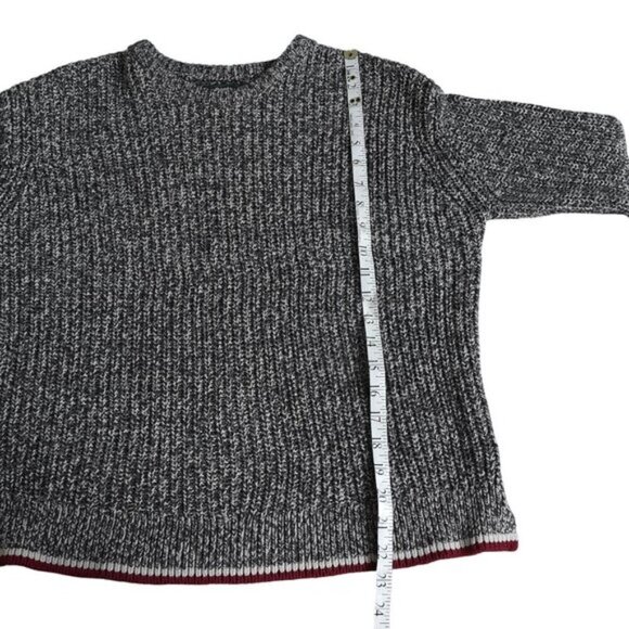 Roots Cabin Knit Oversized Sweater Gray Crewneck Size Small - Picture 10 of 10
